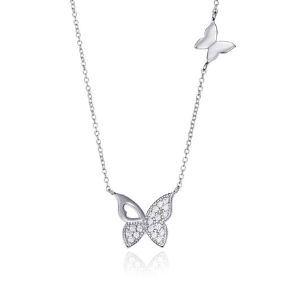 VICEROY JEWELS Mod. 71053C000-30 Silver 925° Necklace for Ladies with Quartz Movement, Multifunction, Butterfly Design