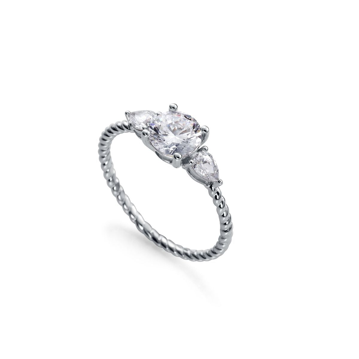 VICEROY JEWELS Mod. 7132A014-38 elegant lady's silver ring with quartz analog dial, 3 ATM water-resistant, featuring sparkling gemstones.