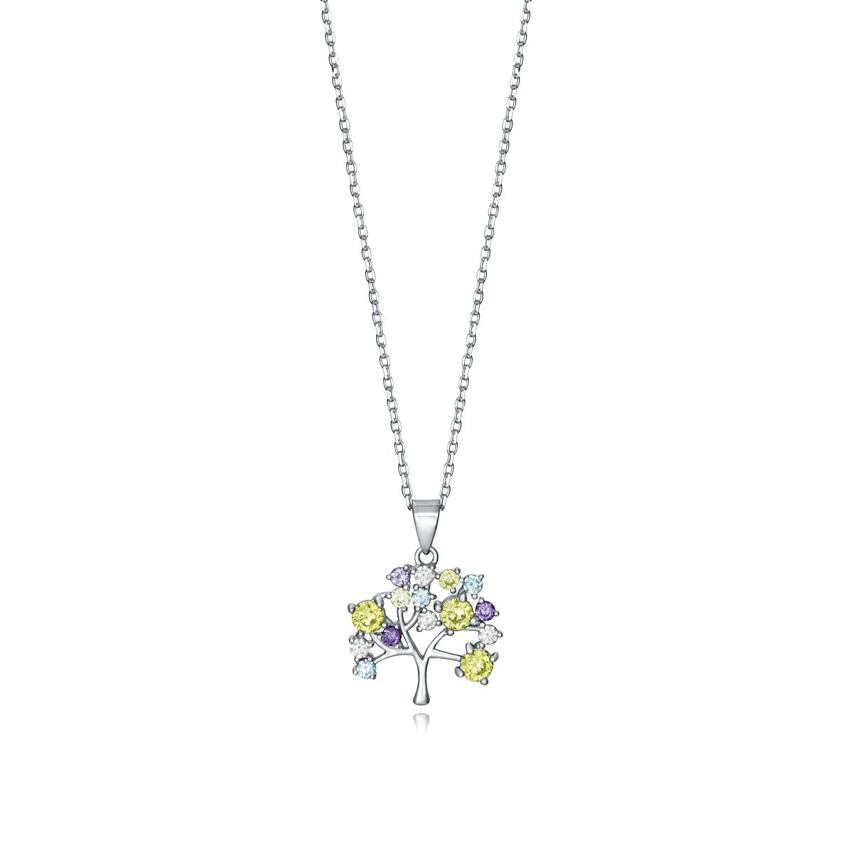 VICEROY JEWELS Mod. 85029C000-39 lady's silver necklace with colorful tree pendant, quartz movement, 5 ATM water resistance.