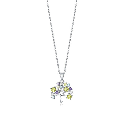 VICEROY JEWELS Mod. 85029C000-39 lady's silver necklace with colorful tree pendant, quartz movement, 5 ATM water resistance.