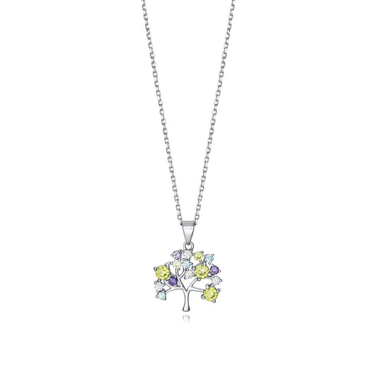 VICEROY JEWELS Mod. 85029C000-39 lady's silver necklace with colorful tree pendant, quartz movement, 5 ATM water resistance.