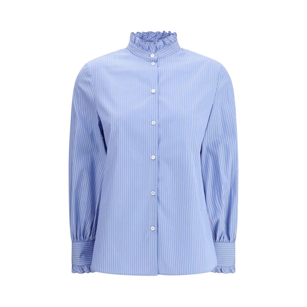 Valentino Blue Cotton Pattern Shirt