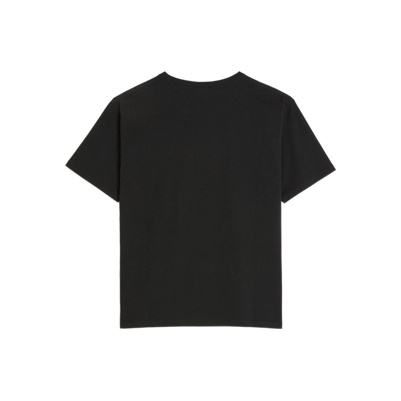 Back view of Valentino Cotton T-Shirt With Le Chat De La Maison Print in black, featuring a crew neck design and short sleeves.
