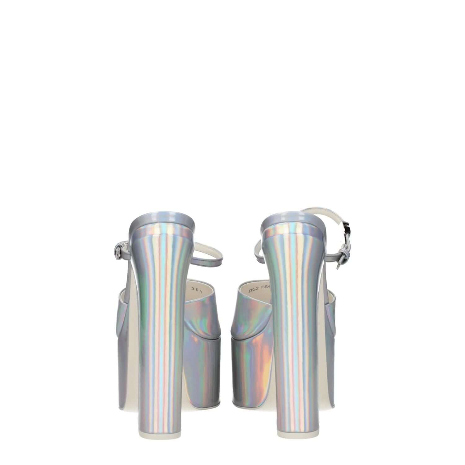 Valentino Garavani Gray Leather Platform Sandals