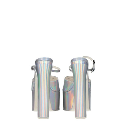 Valentino Garavani Gray Leather Platform Sandals