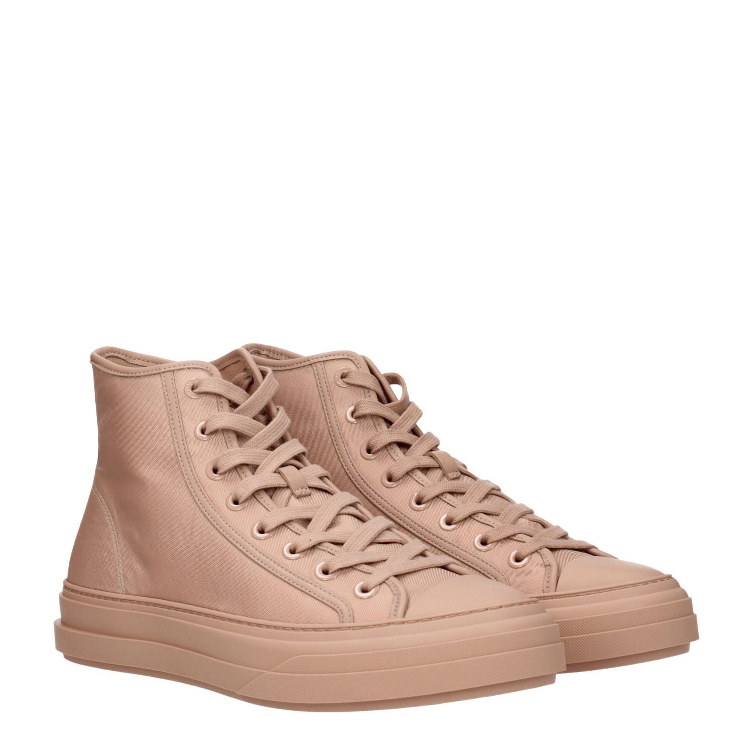 Valentino Garavani Pink Fabric High Top Sneakers