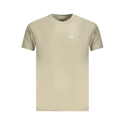 Alt Tag: Vans Beige Cotton Men T-Shirt with crew neck, soft cotton fabric, and iconic Vans logo, perfect for casual style.