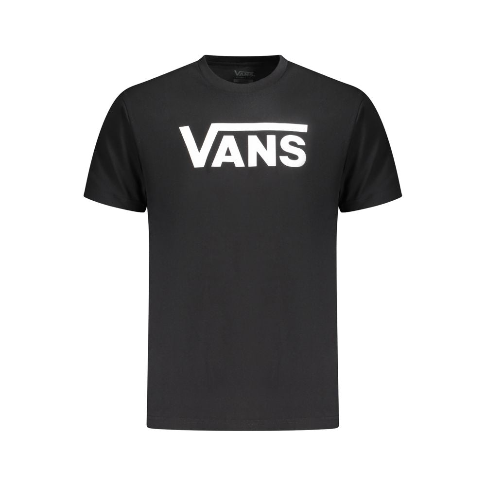 Vans Black Cotton T-Shirt with short sleeves, classic fit, crew neck, and logo print.