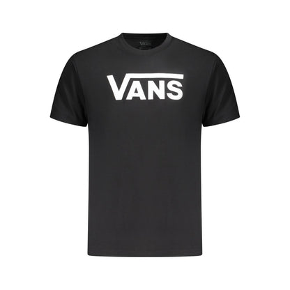Vans Black Cotton T-Shirt with short sleeves, classic fit, crew neck, and logo print.