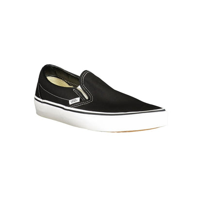 Vans Black Polyester Men Sneaker with iconic slip-on design and contrasting details for streetwise style.