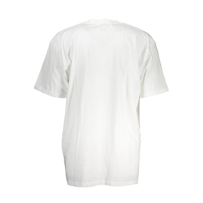 Back view of Vans White Cotton Men T-Shirt showcasing classic design and soft cotton fabric.