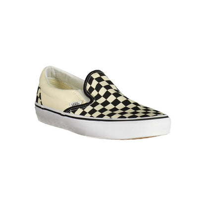 Vans White Polyester Women Sneaker with checkered pattern and classic slip-on design.