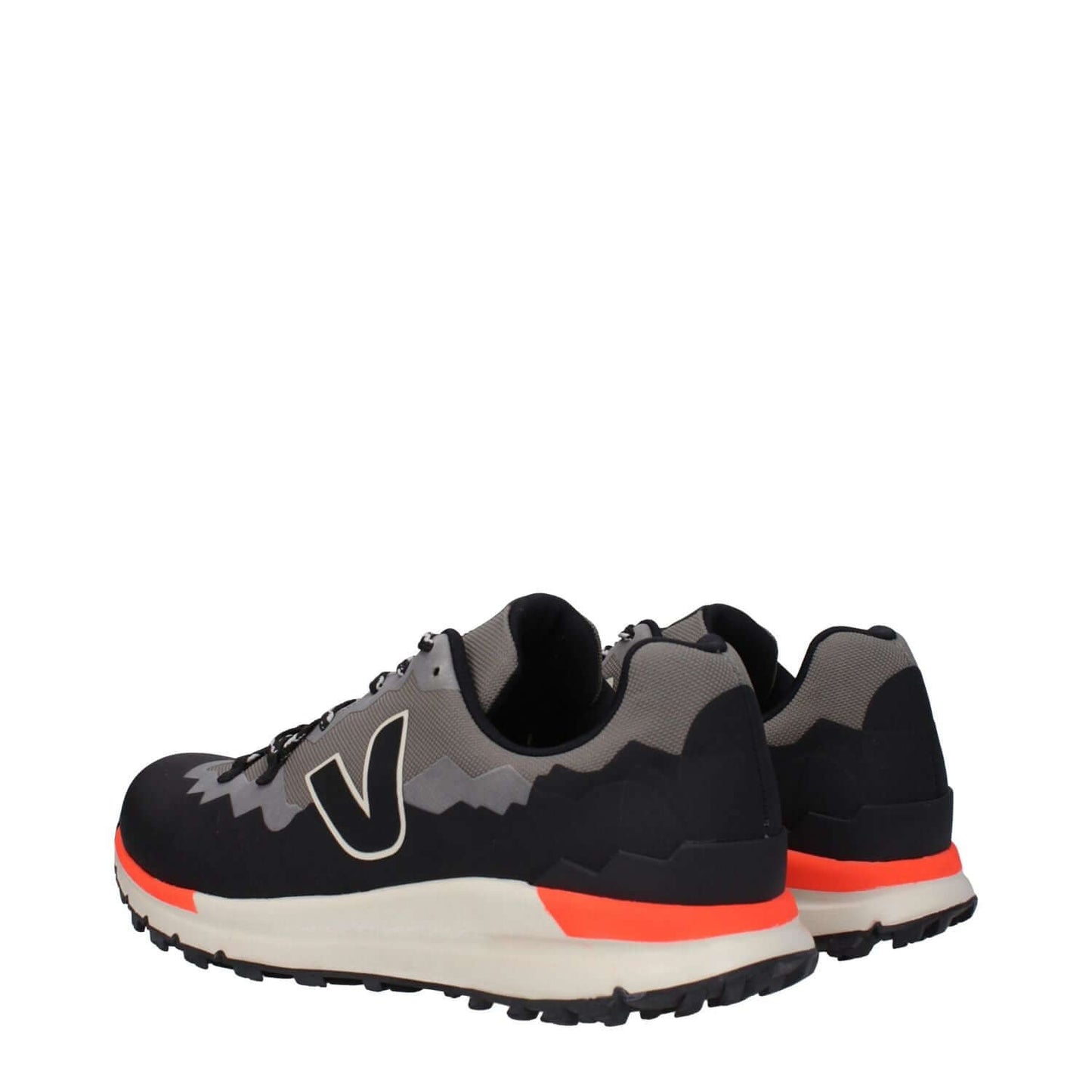 Veja Gray Fabric Athletic Sneakers with side logo, lace-up closure, rubber sole, round toe, in black and gray colors, MPN UFR2303206B.