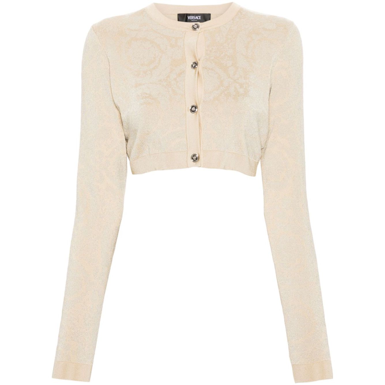 Versace Barocco lurex cropped cardigan