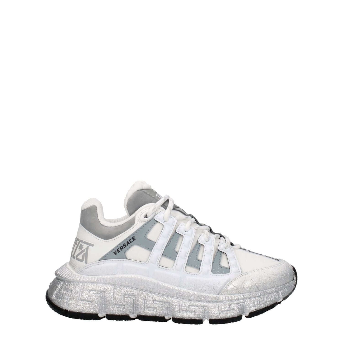 Versace White Fabric Athletic Sneakers