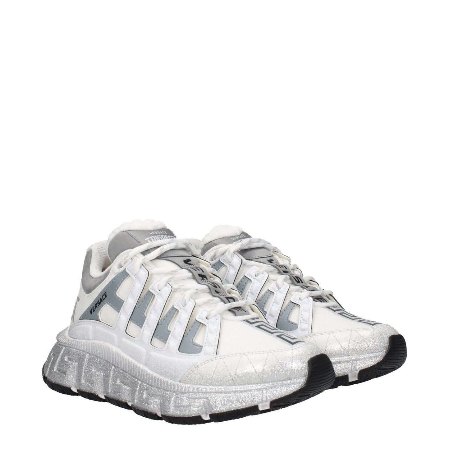Versace White Fabric Athletic Sneakers