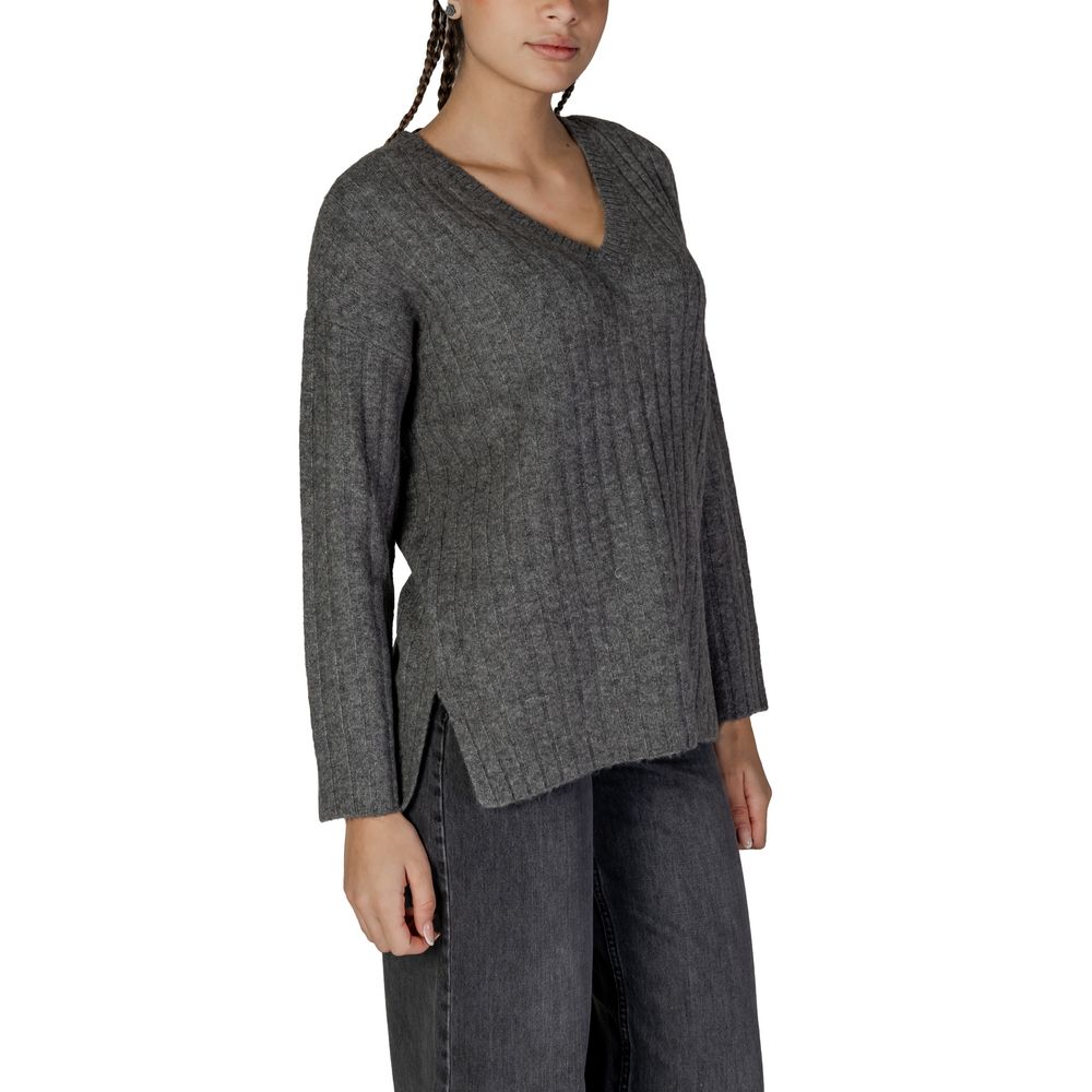 Vila Clothes Gray Marabou Sweater