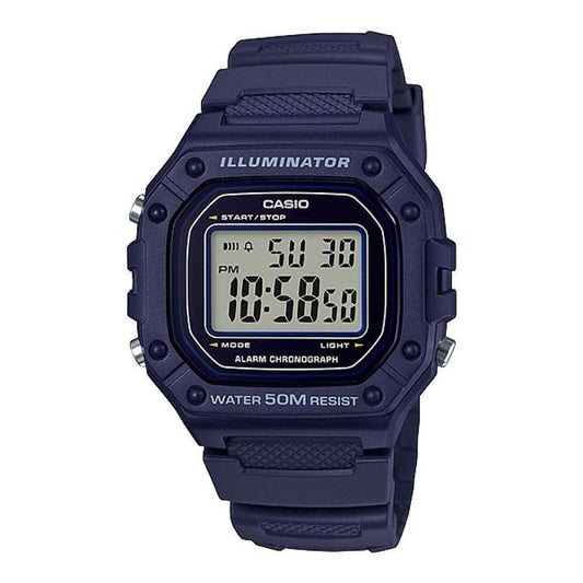 ?CASIO TIMELESS COLLECTION Mod. SPORT ILLUMINATOR WR 50M. ALARM. CHRONOGRAPH - BLUE W-218H-2AVDF