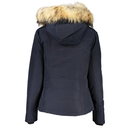 Woolrich Blue Cotton Women's Jacket with Hood