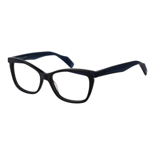 Yohji Yamamoto Blue Women Glasses Frame, plastic material, rectangle style, full-rim, 54-16-145 size with demo lenses