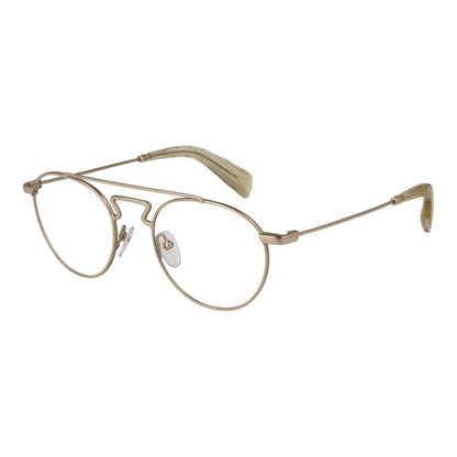 Yohji Yamamoto Gold Metal Glasses (Frames) Aviator style, full-rim design, 50-20-145 size for men.