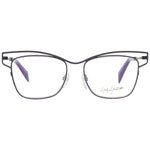 Yohji Yamamoto Gray Women Glasses Frame in titanium, full-rim square style with demo lenses, size 51-16-145.