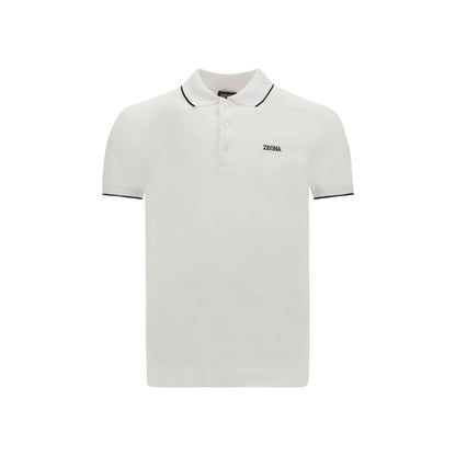 ZEGNA White Elastane Polo Shirt