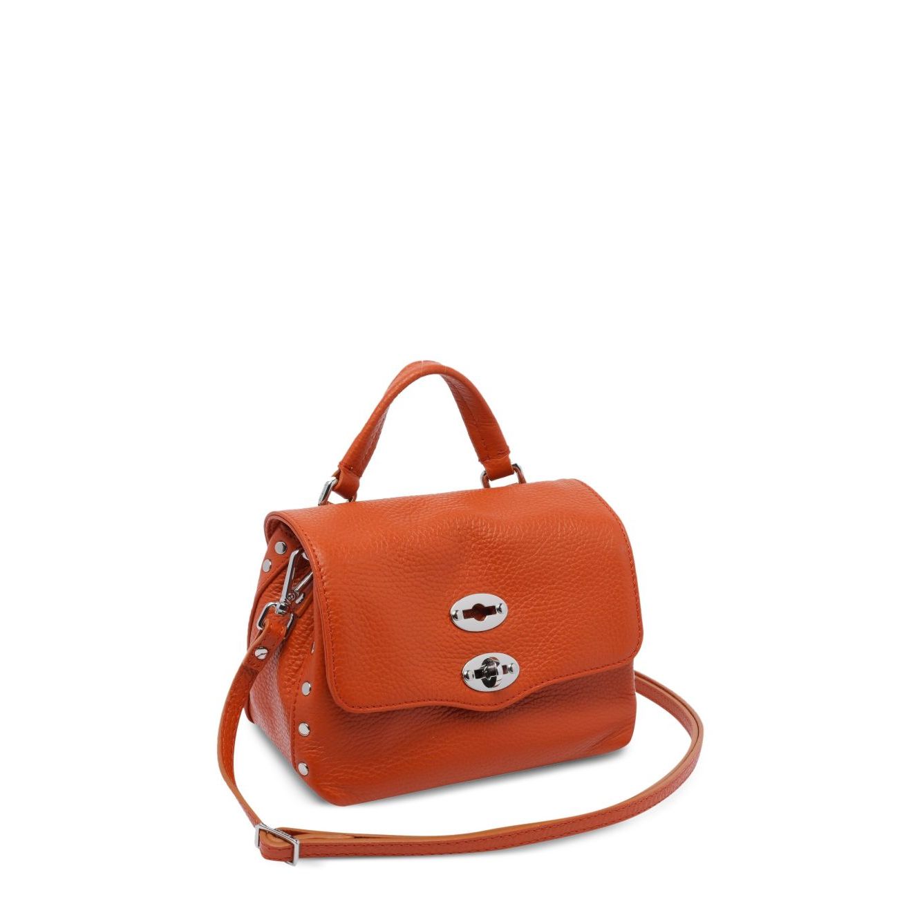Front view with bag zipped and handles upright.