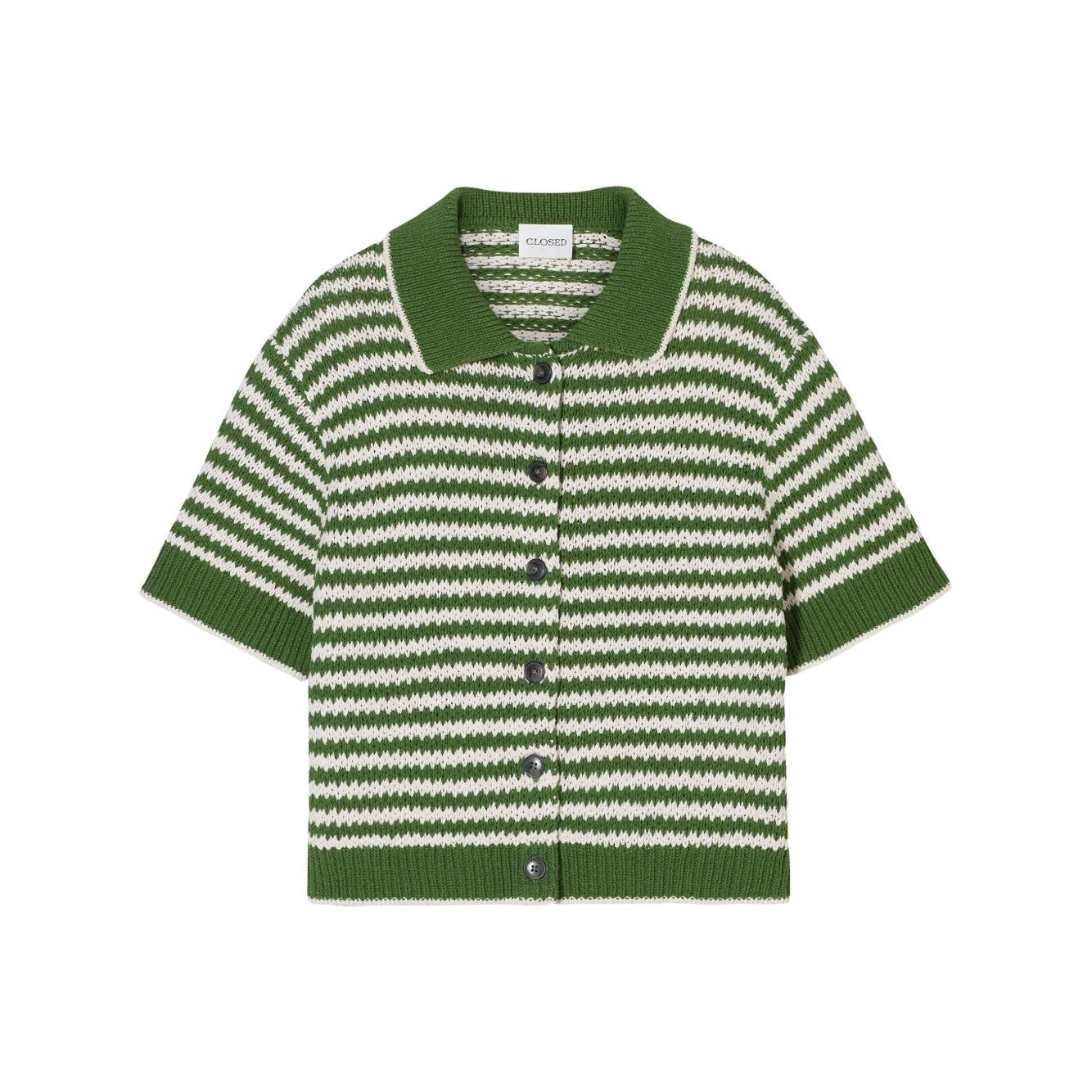 Closed Knitted green cardigan in organic cotton