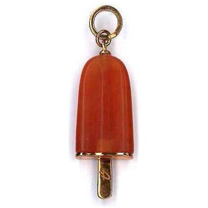 AMBROSINI JEWELS - PENDENTE ARGENTO 925° ghiacciolo finitura rosé pietra arancio grande (26x15 mm) PENDANT