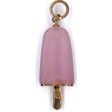 AMBROSINI JEWELS - PENDENTE ARGENTO 925° ghiacciolo finitura rosé pietra rosa grande (26x15 mm) PENDANT