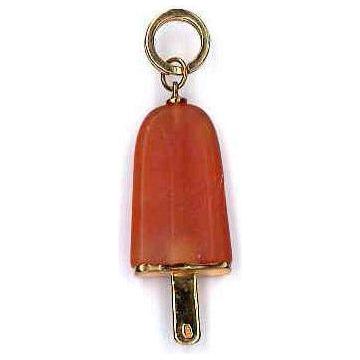 AMBROSINI JEWELS - PENDENTE ARGENTO 925° ghiacciolo finitura rosé pietra arancio medio (29.5x13 mm) PENDANT